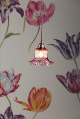 Mia Single Pendant Bronze with Azalea Glass