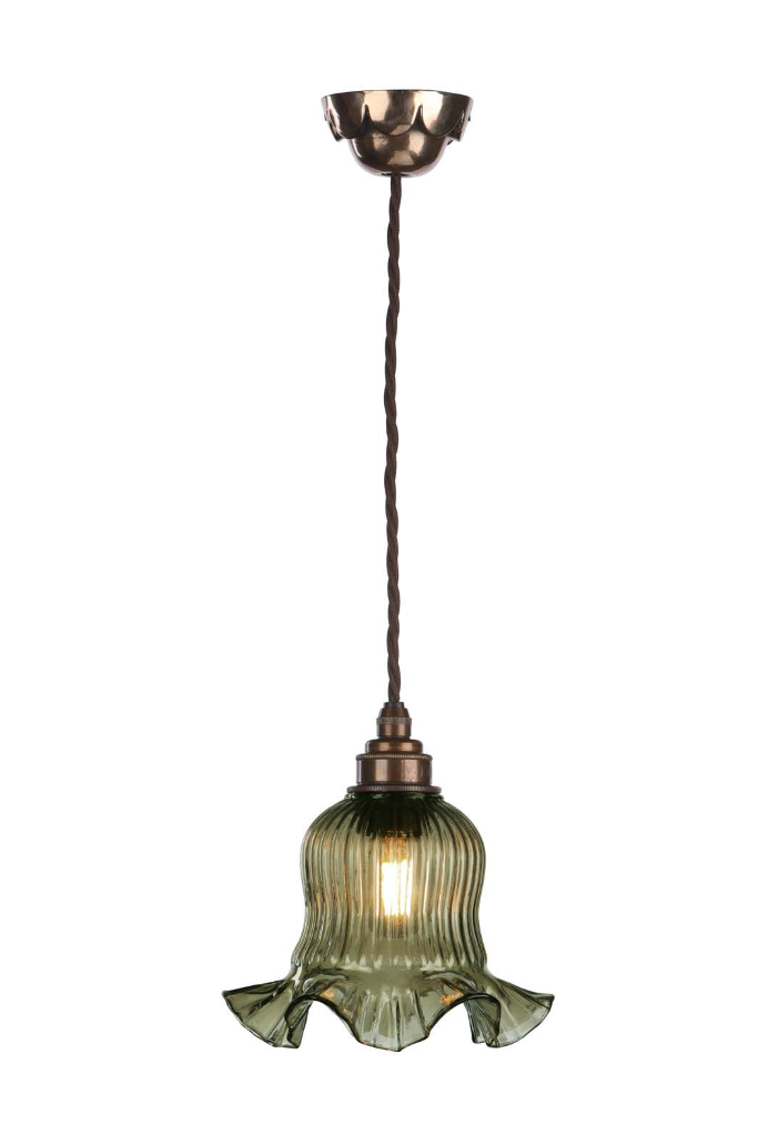 Mia Single Pendant Bronze with Moss Glass