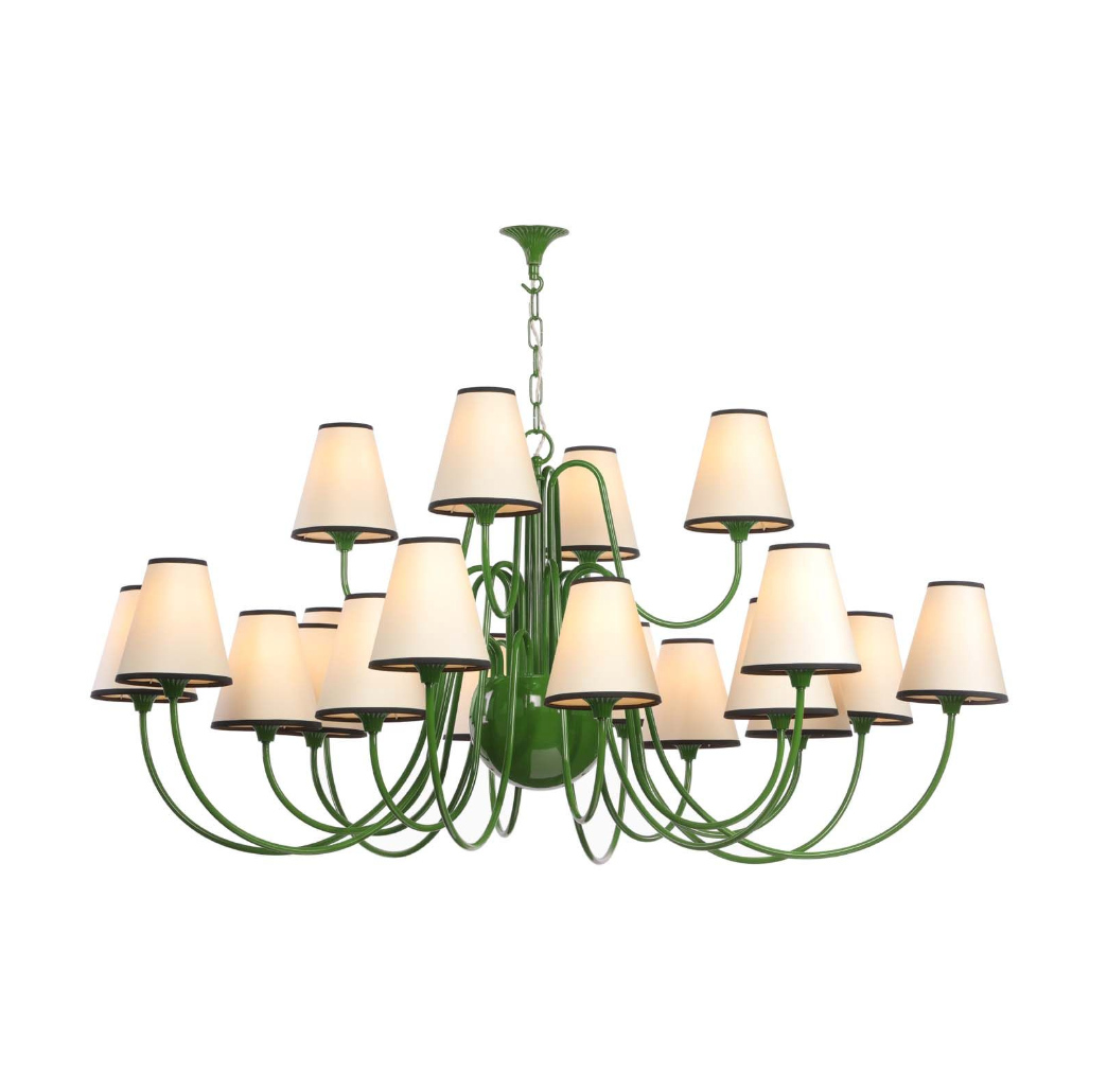 Trondheim 20 Light Chandelier Bespoke Gloss Paint with Short Shades