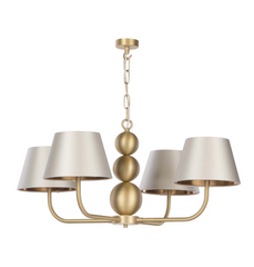 Athena 4 Light Pendant Brass With Bespoke Shade