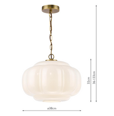 Sumitra Large Pendant Antique Bronze and Opal Glass