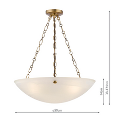 Keita 3 Light Pendant Antique Bronze and Alabaster Glass