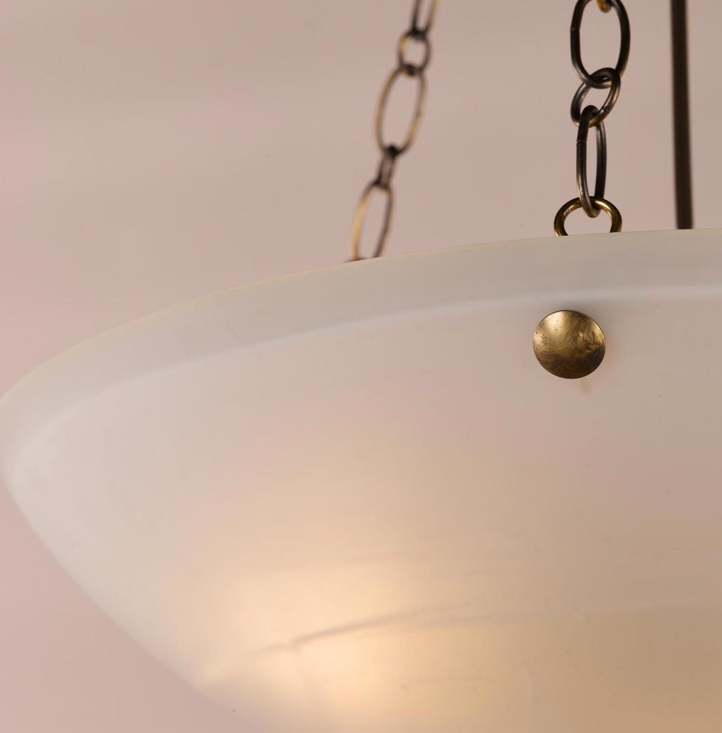 Keita 3 Light Pendant Antique Bronze and Alabaster Glass