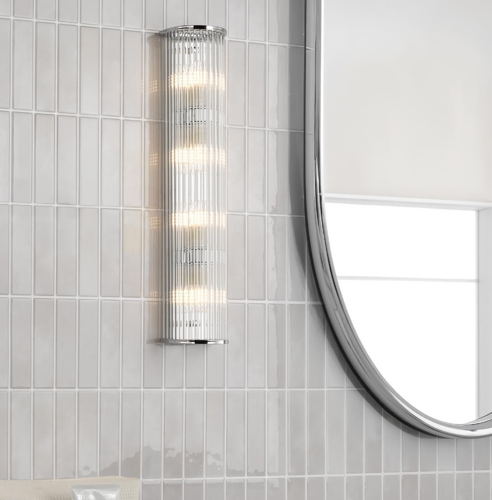 Tobiah 4 Light Bathroom Wall Light Polished Chrome and Glass IP44