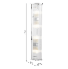 Tobiah 4 Light Bathroom Wall Light Polished Chrome and Glass IP44