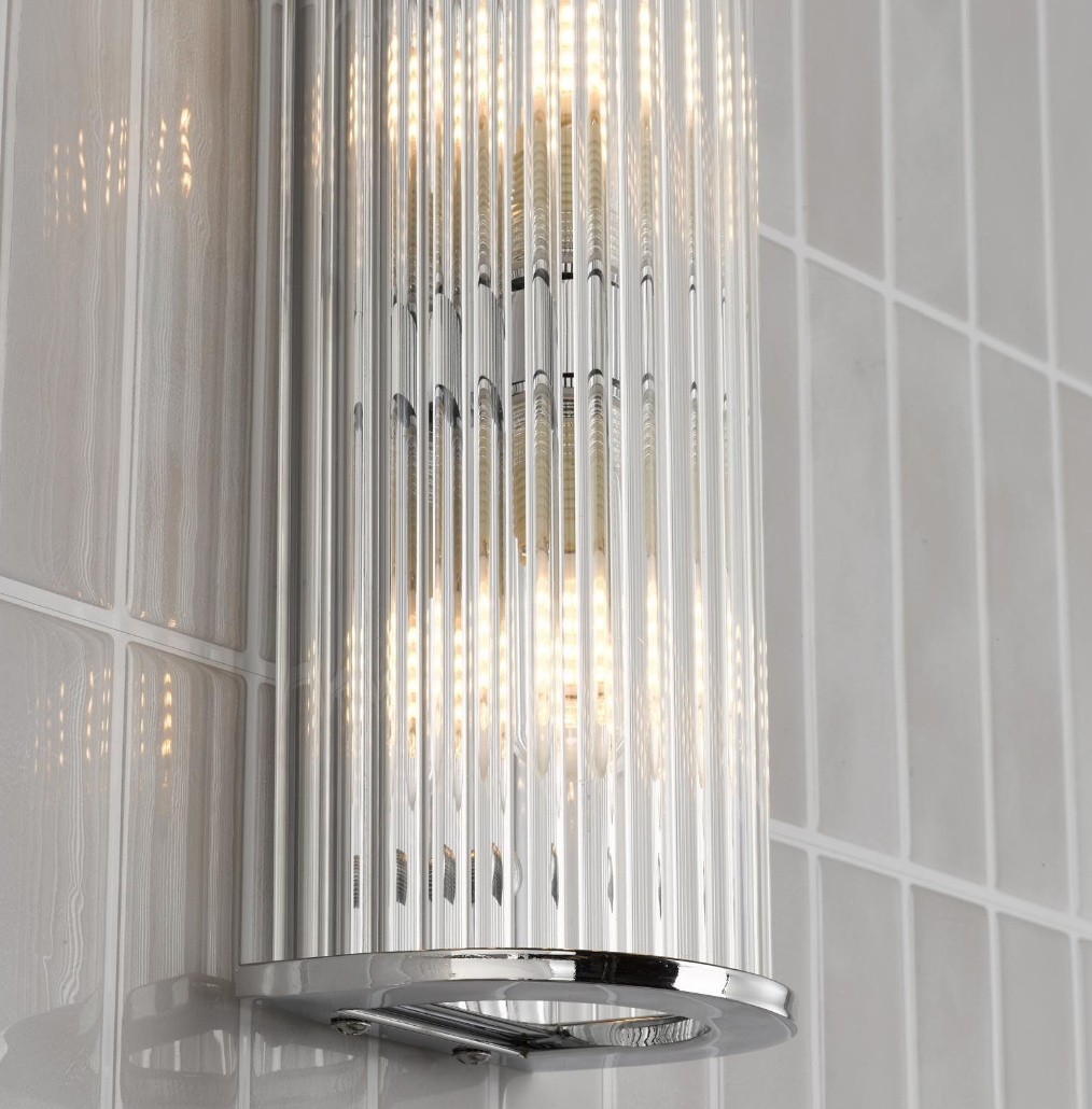 Tobiah 4 Light Bathroom Wall Light Polished Chrome and Glass IP44