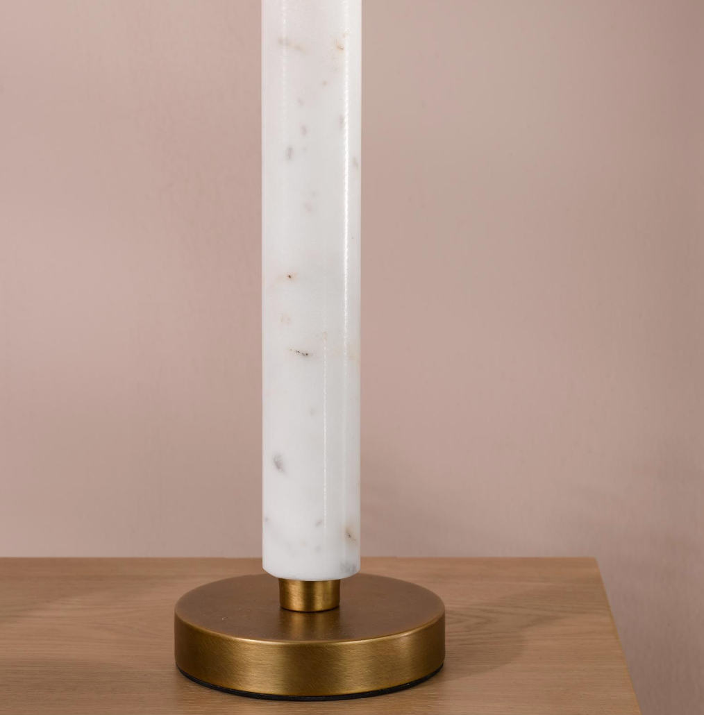 Ruperta Table Lamp Antique Bronze and Marble With Shade