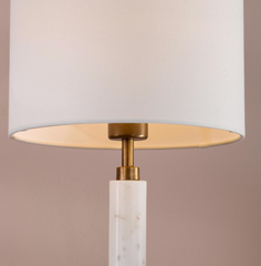 Ruperta Table Lamp Antique Bronze and Marble With Shade