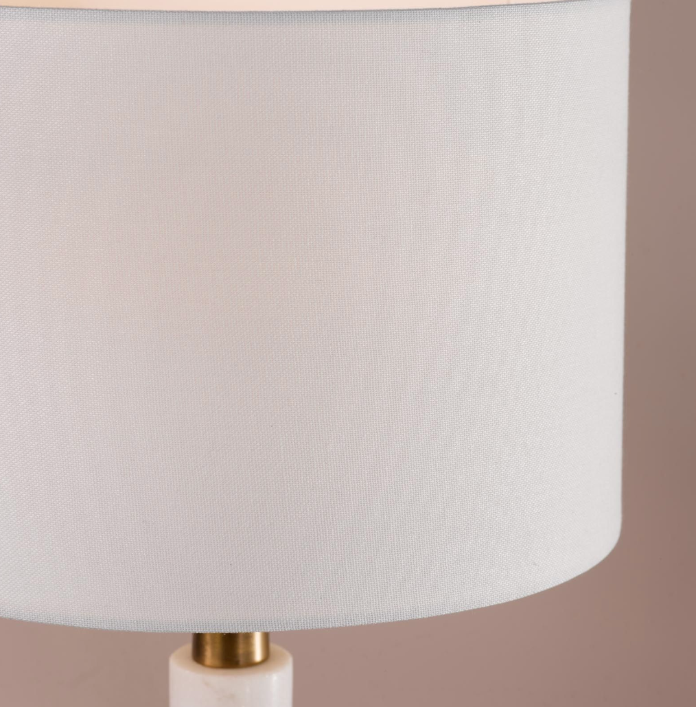 Ruperta Table Lamp Antique Bronze and Marble With Shade