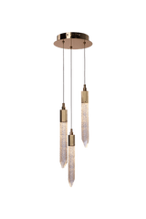 Shard 3 Light Pendant Gold LED Ex display