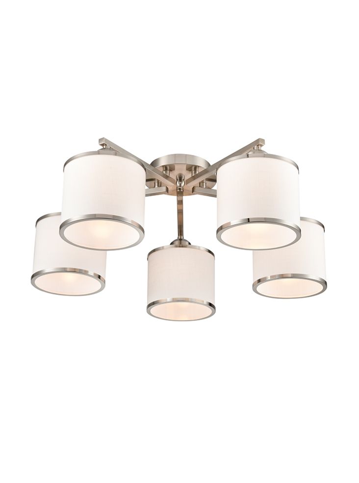 Franklite Sirius 5 Light Fitting Satin Nickel