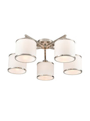Franklite Sirius 5 Light Fitting Satin Nickel