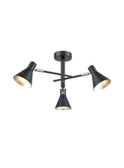 Franklite Skoop 3 Light Spotlight Black / Silver