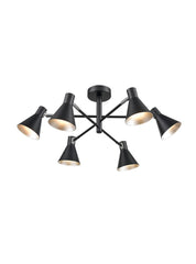 Franklite Skoop 6 Light Spotlight Black / Silver