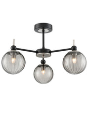 Solar 3lt Fitting matt black and satin nickel