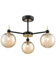 Solar 3lt Fitting matt black and  satin brass