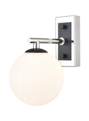 Stellar Wall light matt black and polished nickel with opal glass