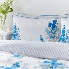 Laura Ashley Stocks Blue Sky Duvet Cover and Pillowcase Set Single Ex Display