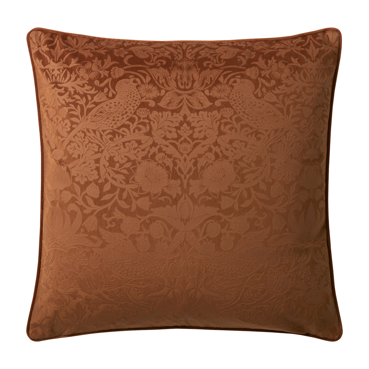 Strawberry Thief Embossed Cushion 50cm x 50cm Saffron