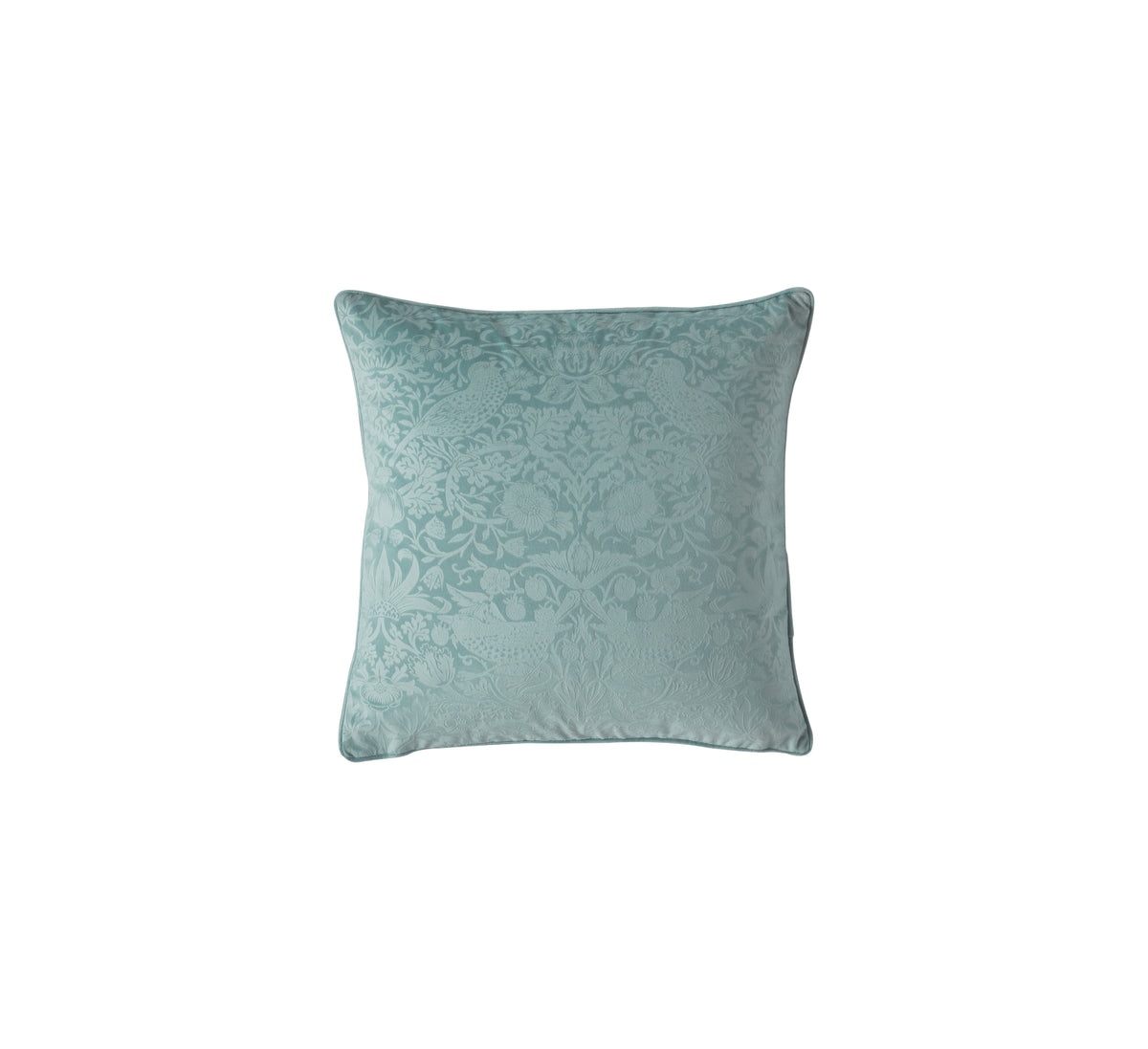 Strawberry Thief Embossed Cushion 50cm x 50cm Seafoam