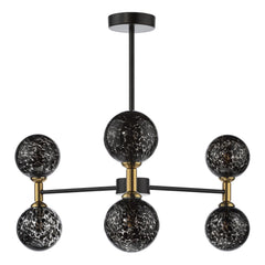 Takara 6 Light Semi-Flush Matt Black and Bronze Fitting Only