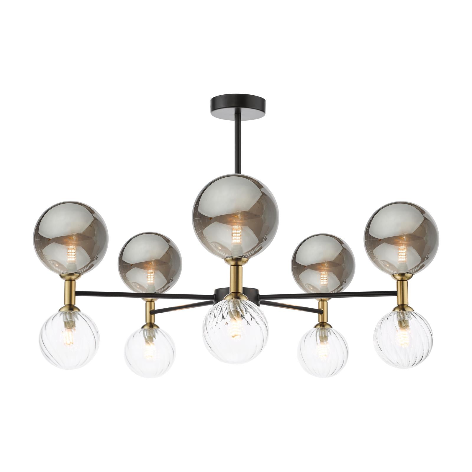 Takara 10 Light Semi-Flush Matt Black and Bronze Fitting Only