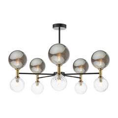 Takara 10 Light Semi-Flush Matt Black and Bronze Fitting Only