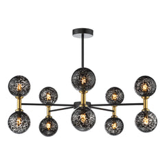 Takara 10 Light Semi-Flush Matt Black and Bronze Fitting Only
