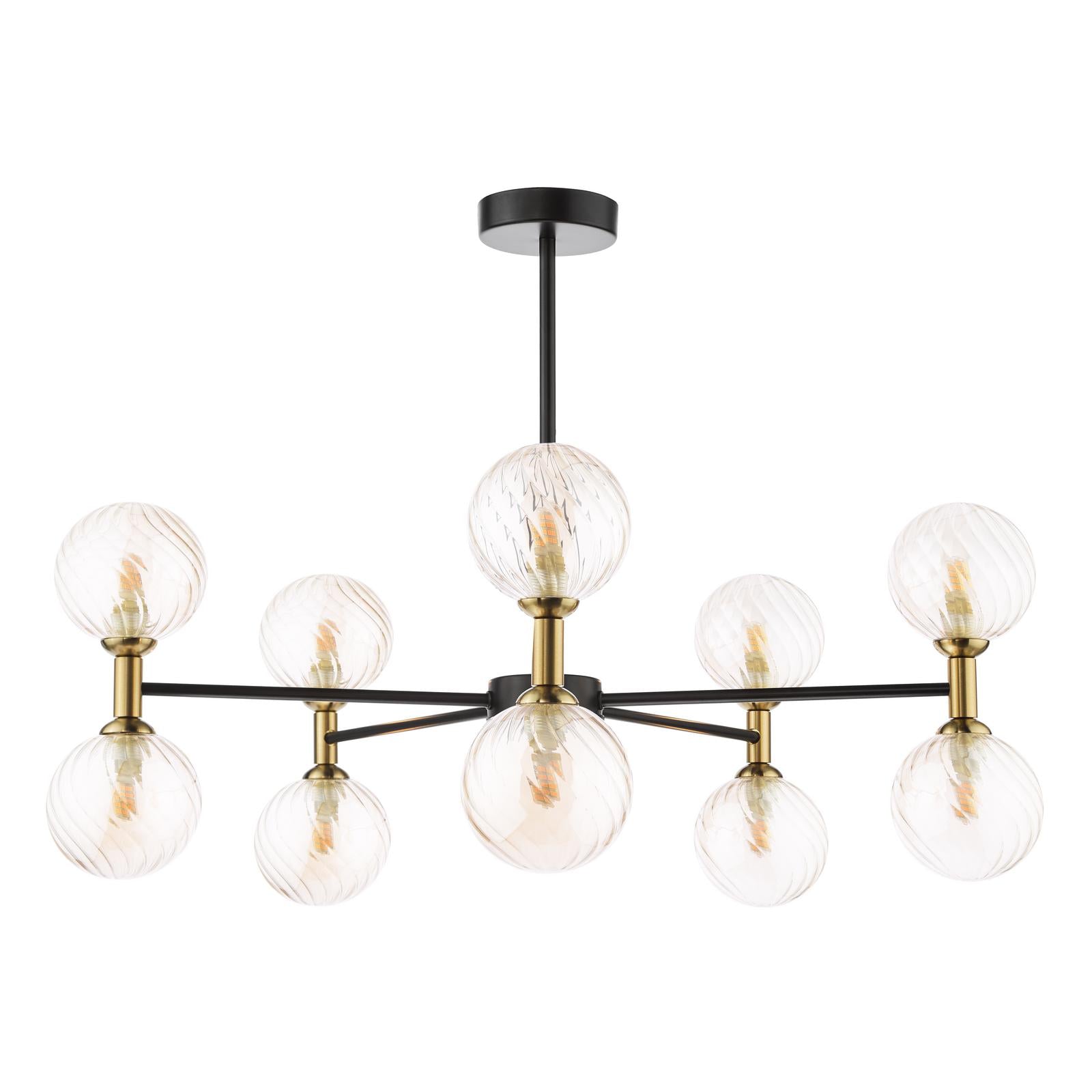 Takara 10 Light Semi-Flush Matt Black and Bronze Fitting Only