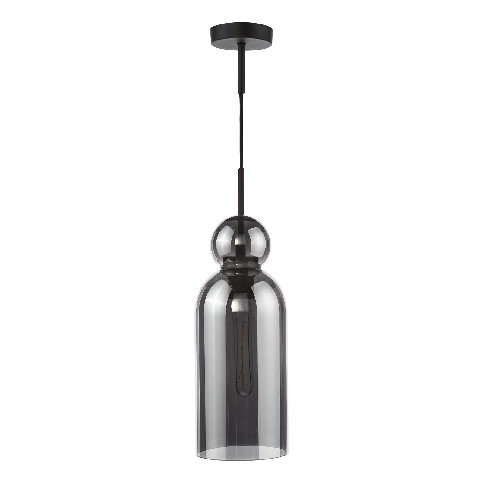 Tao Pendant Matt Black and Smoked Glass