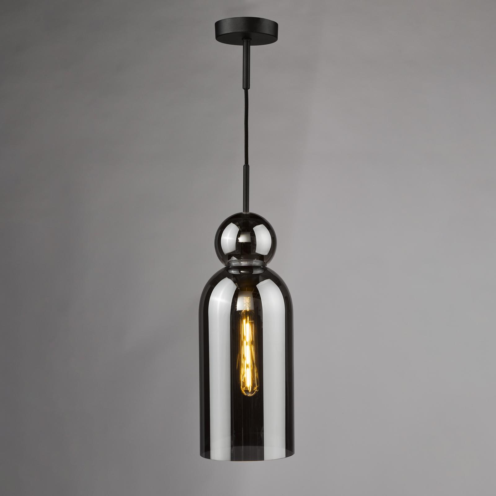 Tao Pendant Matt Black and Smoked Glass