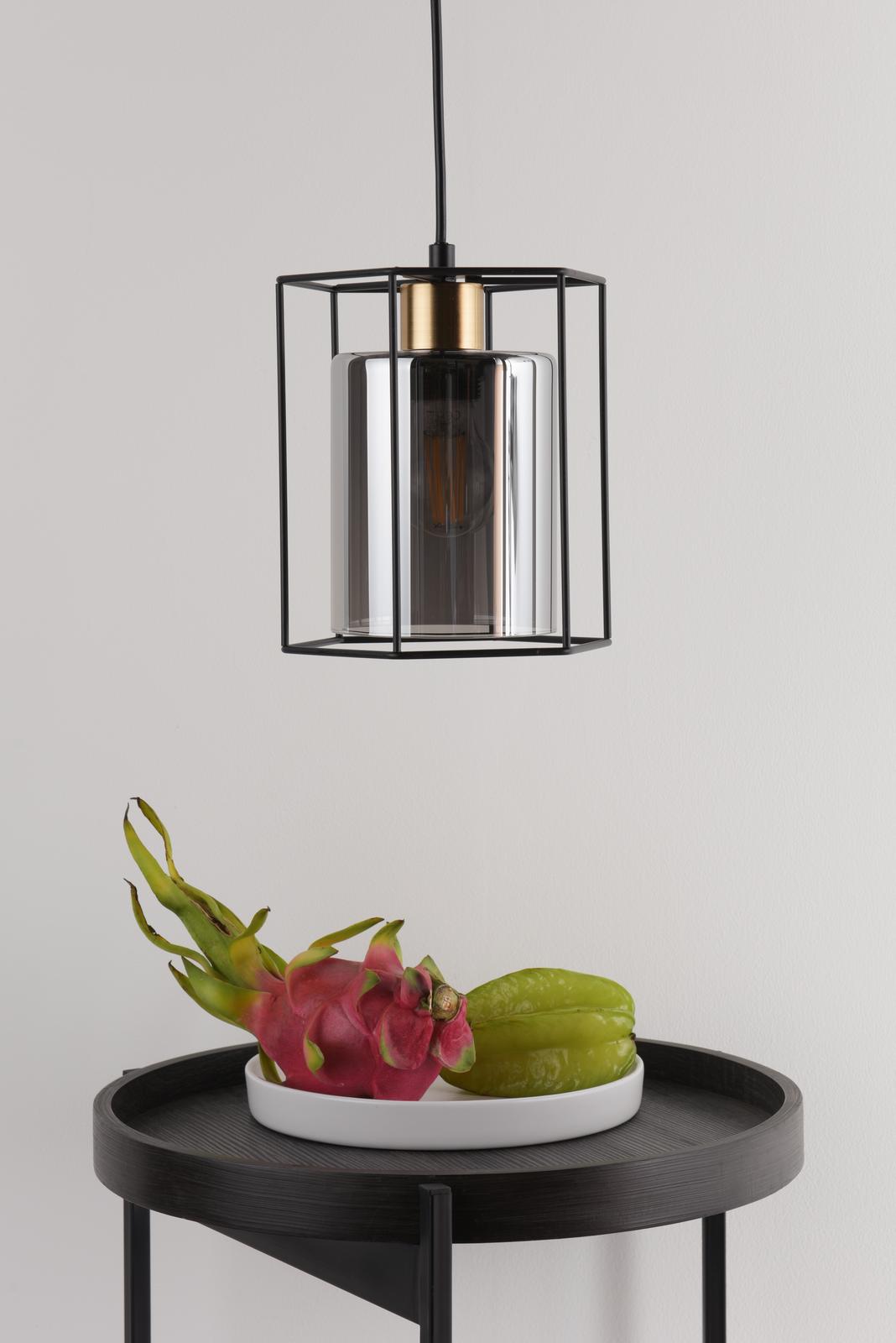 Tatum Pendant Matt Black and Smoked Glass
