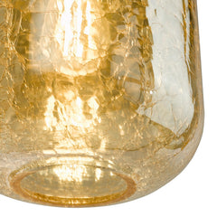 Tavia Pendant Satin Gold and Amber Glass