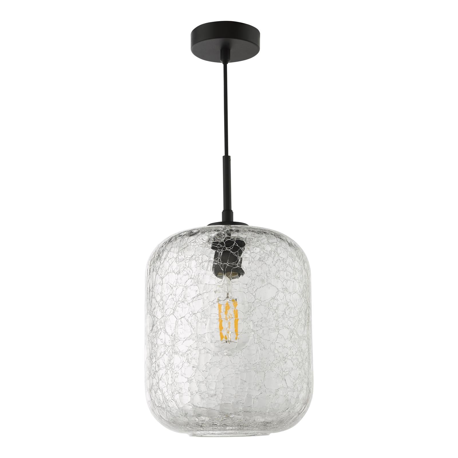 Tavia Pendant Matt Black and Glass