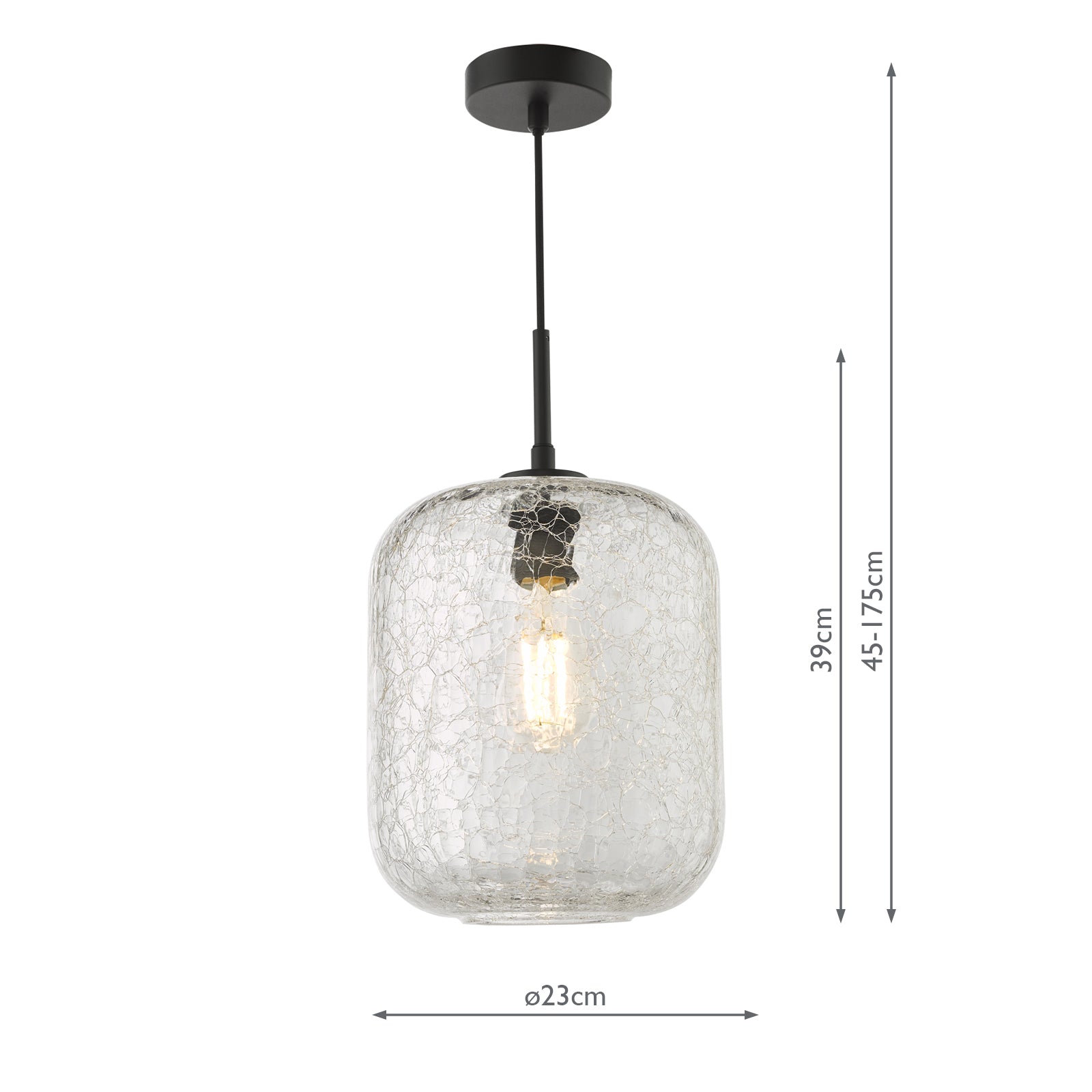 Tavia Pendant Matt Black and Glass