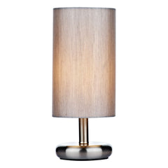 Tico Touch Table Lamp Satin Chrome With Grey Shade