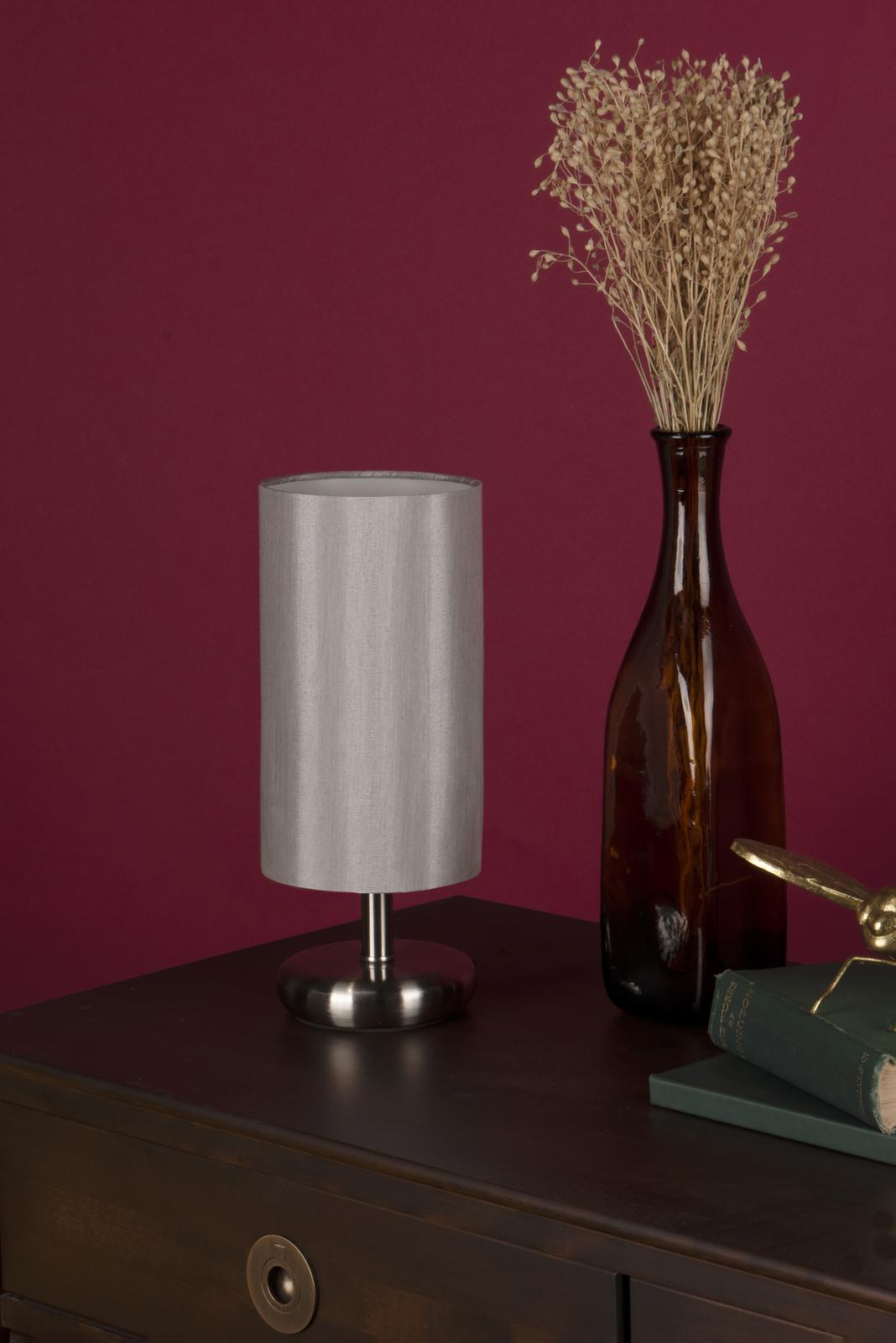 Tico Touch Table Lamp Satin Chrome With Shade