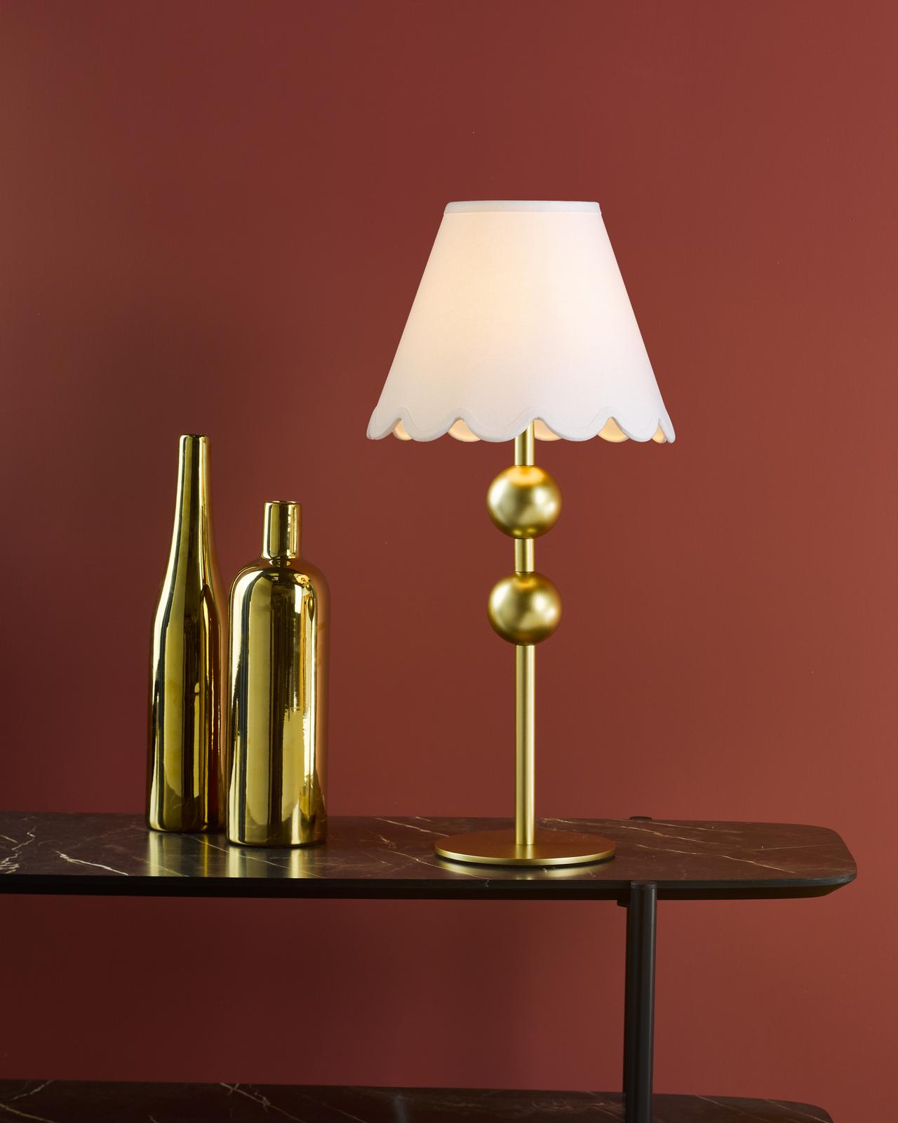 Tilda Table Lamp Satin Gold With Shade