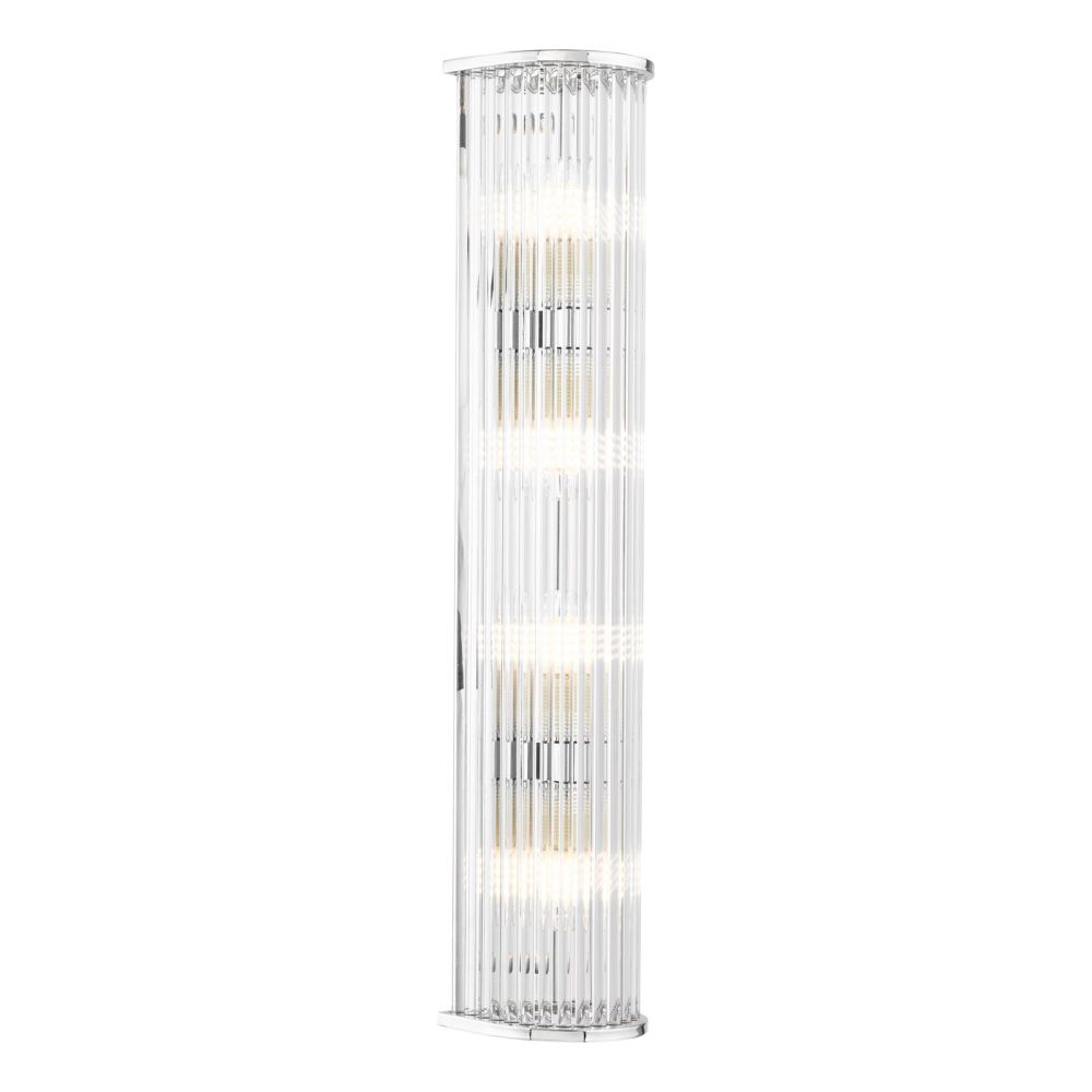 Tobiah 4 Light Bathroom Wall Light Polished Chrome and Glass IP44