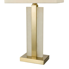 Tokori Table Lamp Alabaster and Brushed Gold With Shade