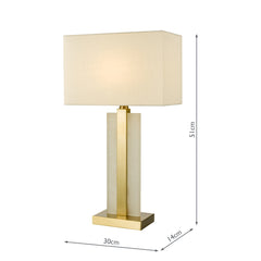 Tokori Table Lamp Alabaster and Brushed Gold With Shade