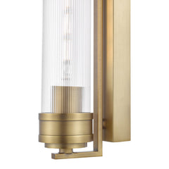 Tommaso Bathroom Wall Light Antique Bronze and Ribbed Glass IP44