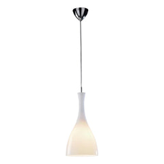 Tone Pendant White Glass and Polished Chrome