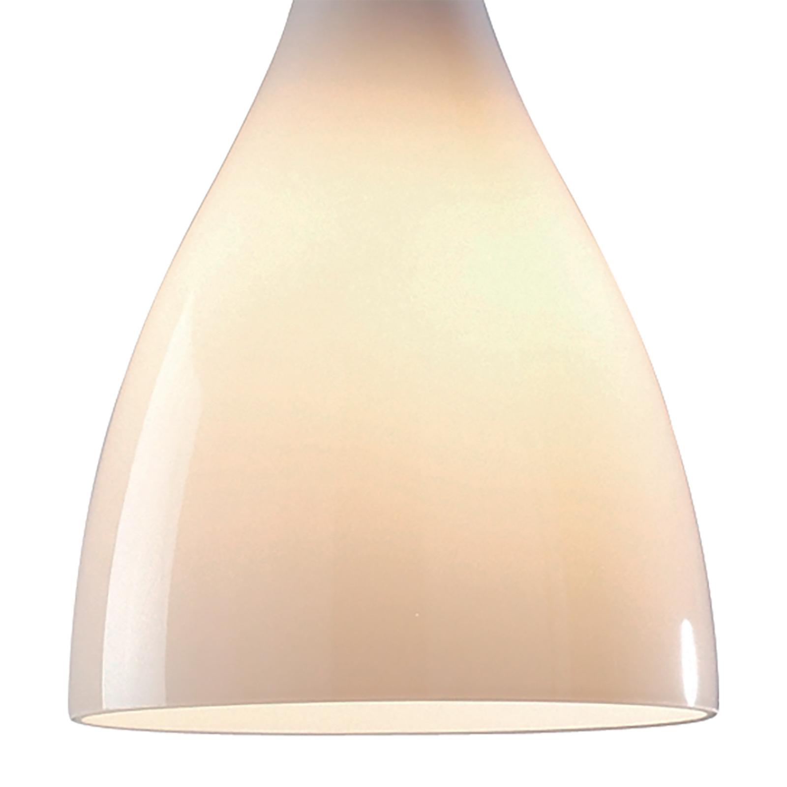 Tone Pendant White Glass and Polished Chrome