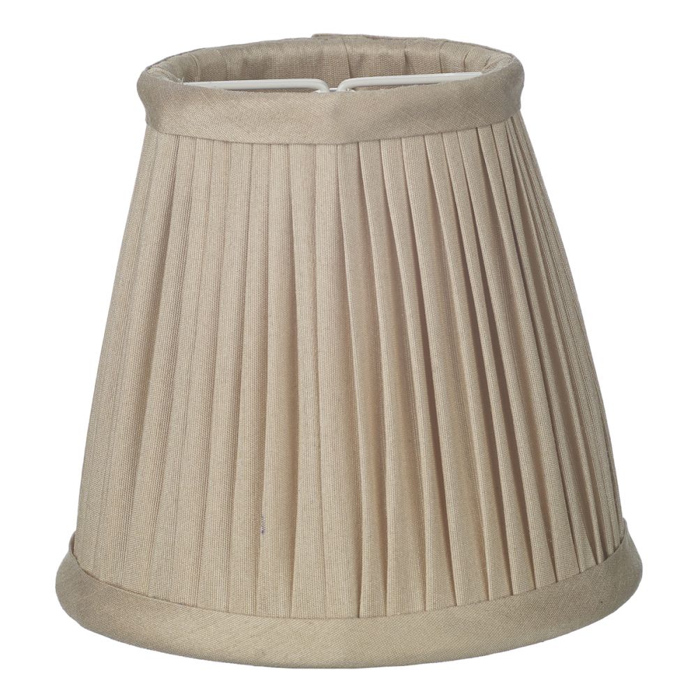 Trinity Pleated Silk Shade Candle Clip Taupe
