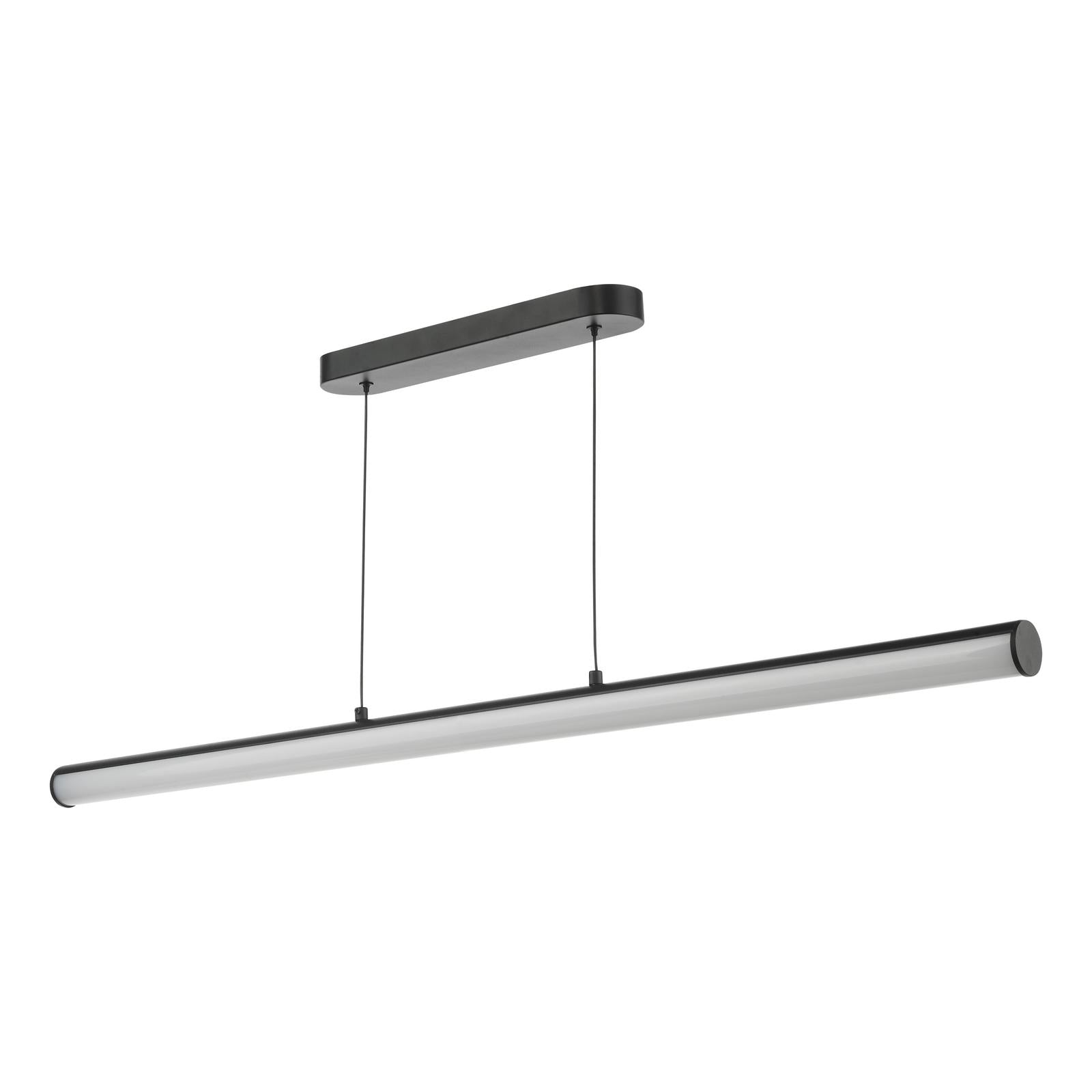 Tube Bar Pendant Satin Black and Opal LED
