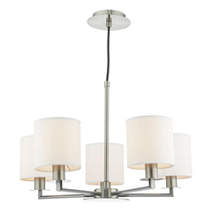 Tyler 5 Light Armed Pendant Satin Nickel With Shade