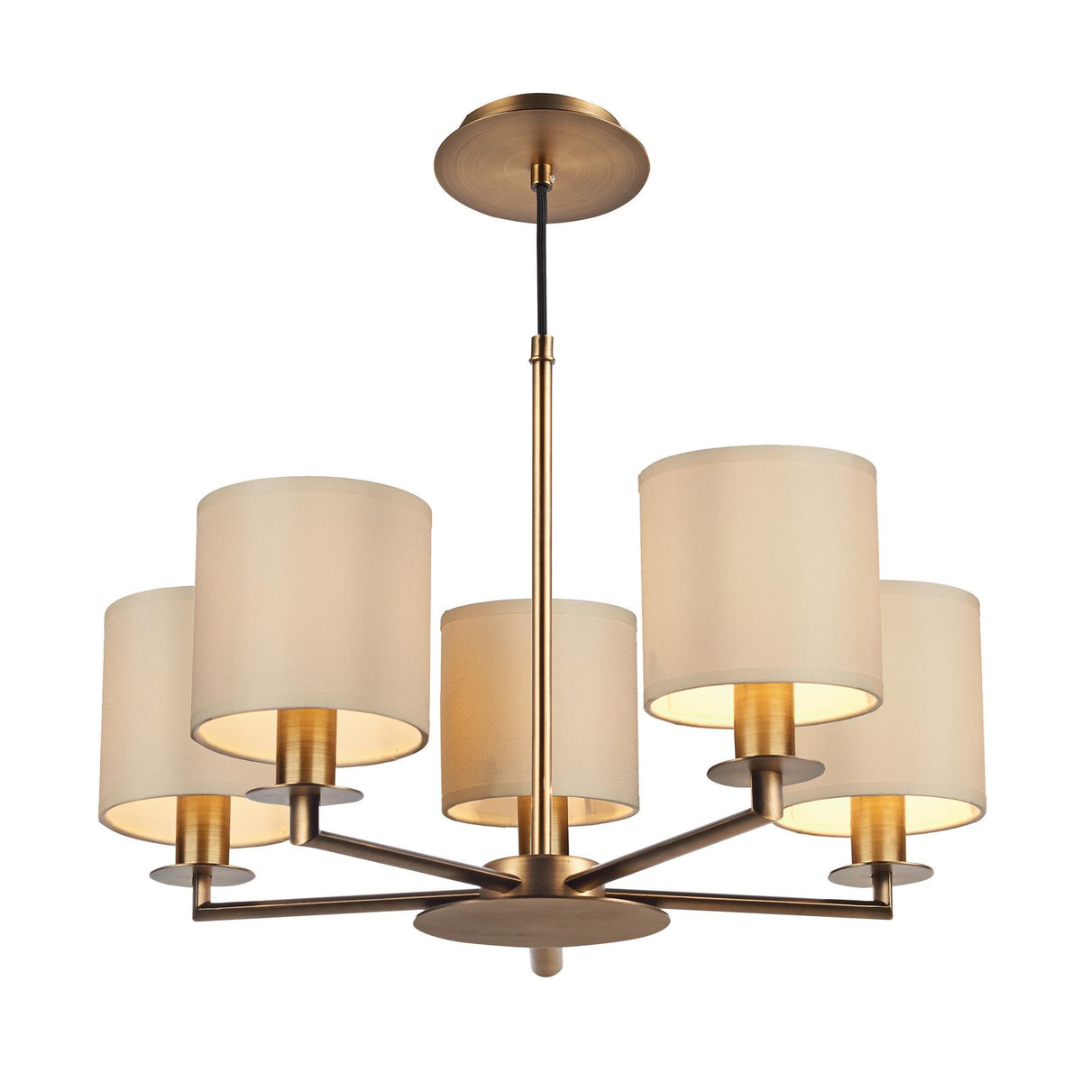 Tyler 5 Light Armed Pendant Antique Bronze With Shade
