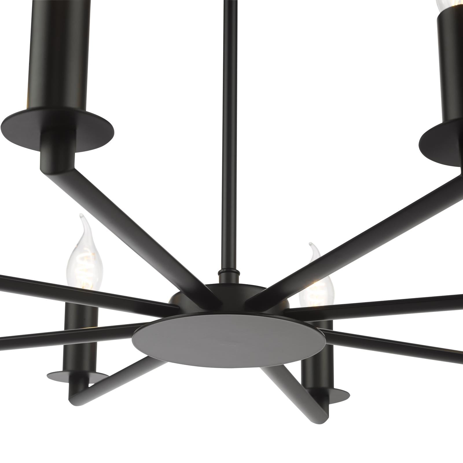 Tyler 8 Light Armed Pendant Matt Black Fitting Only