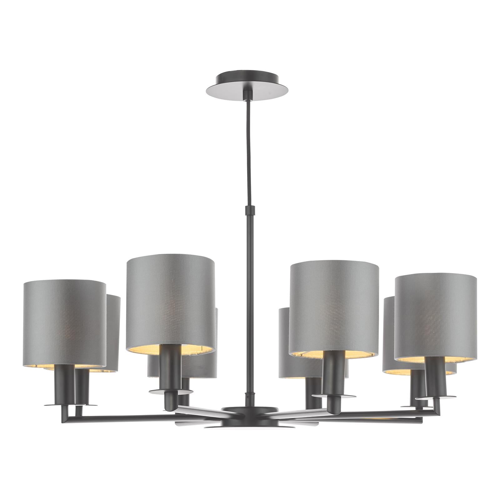 Tyler 8 Light Armed Pendant Matt Black Fitting Only